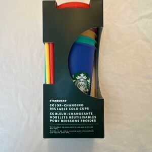 Starbucks | Color Changing Reusable Cold Cup Set | New in Box | 24oz | Set of 5